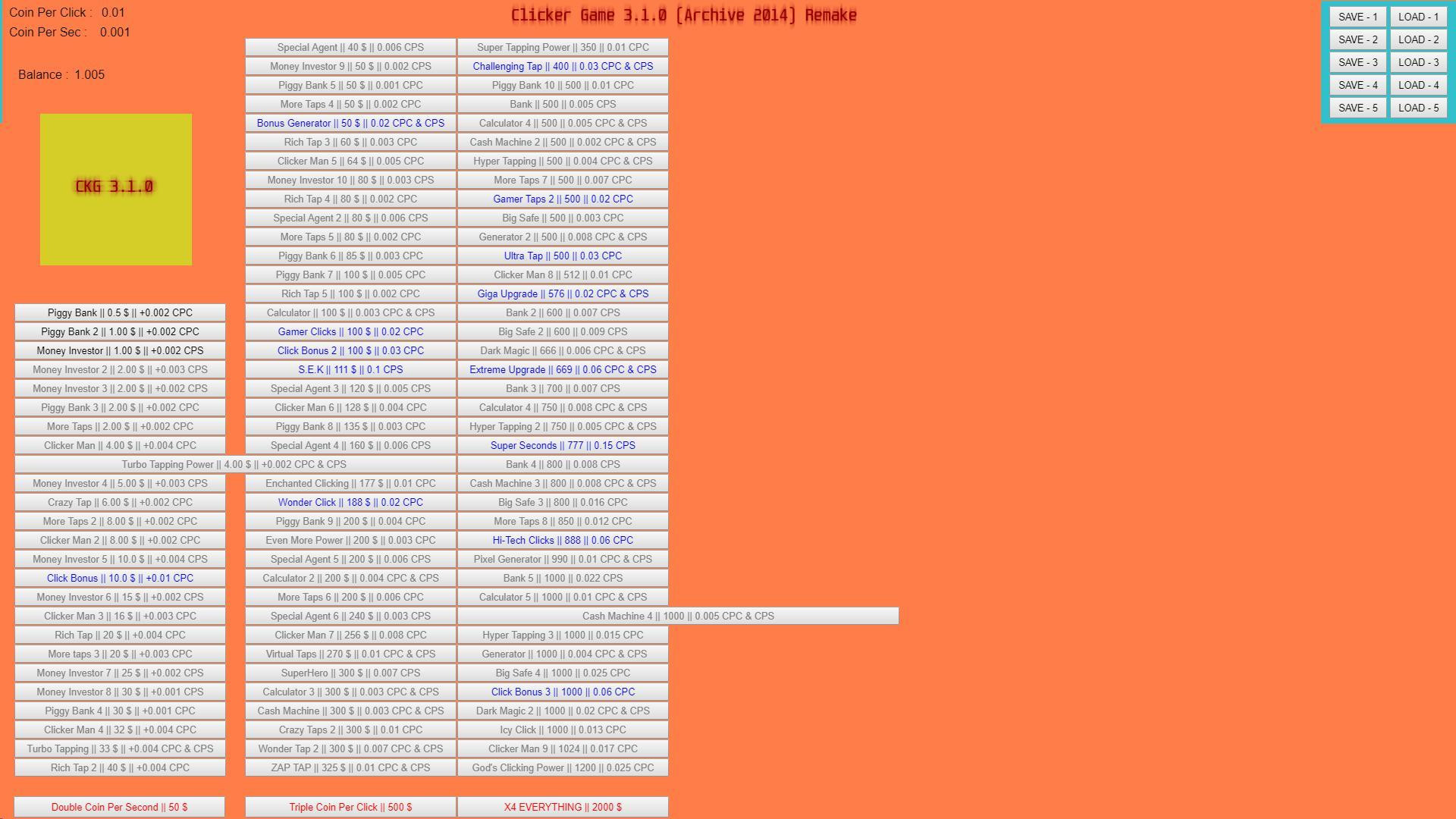 Clicker Game 3.1.0 [Archive 2014] Remake (itch) - кадр 2