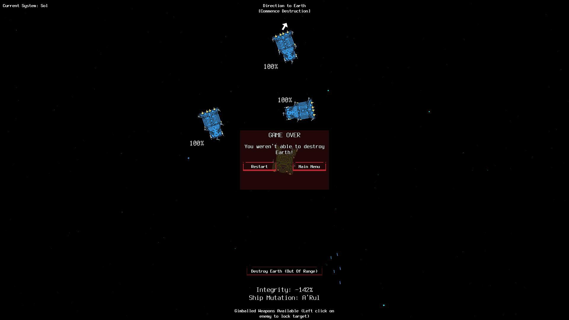 Destroy Earth - Ludum Dare 33 Jam Game (itch) - кадр 5