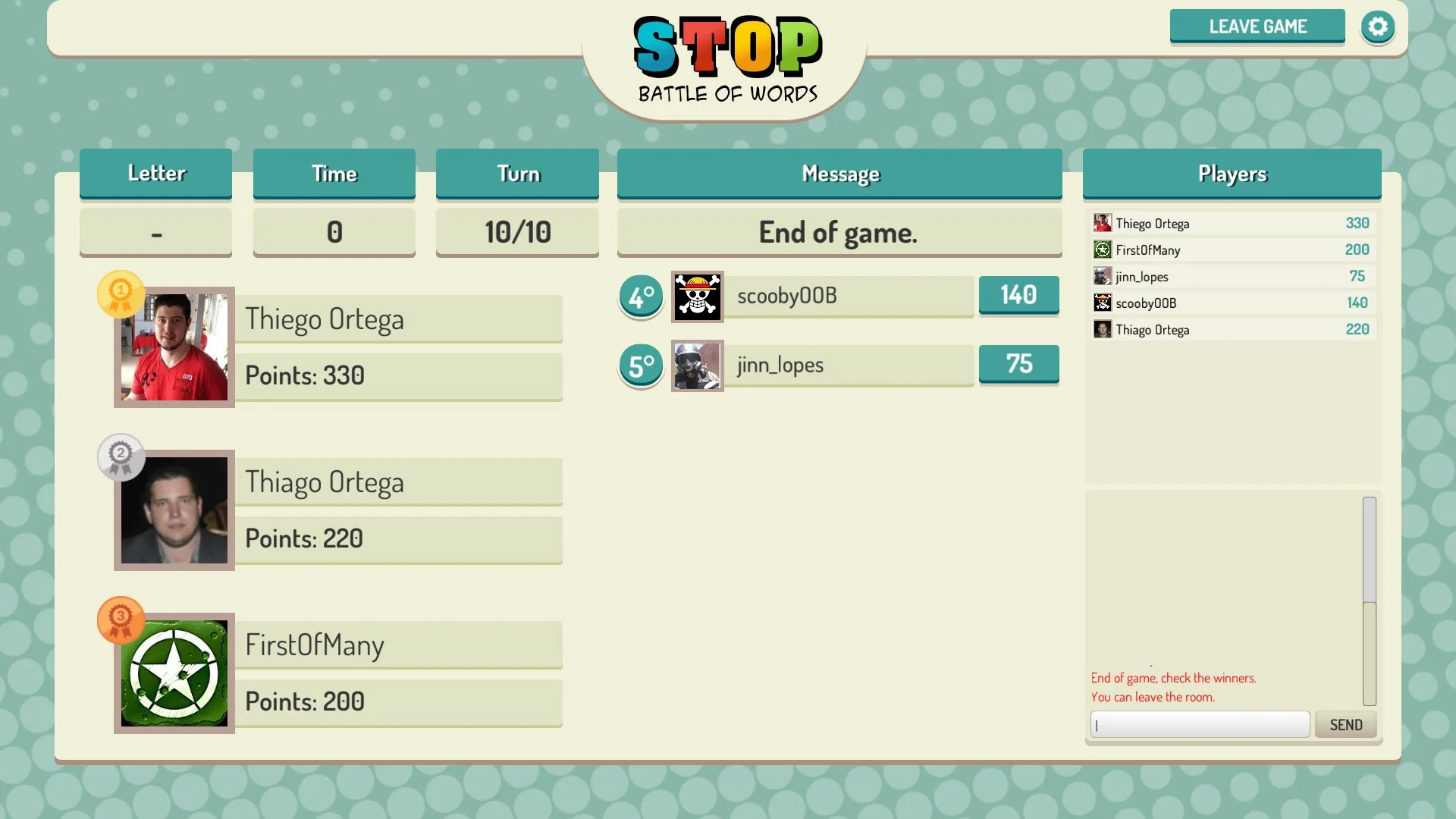 Stop Online - Battle of Words Stop Online - Battle of Words