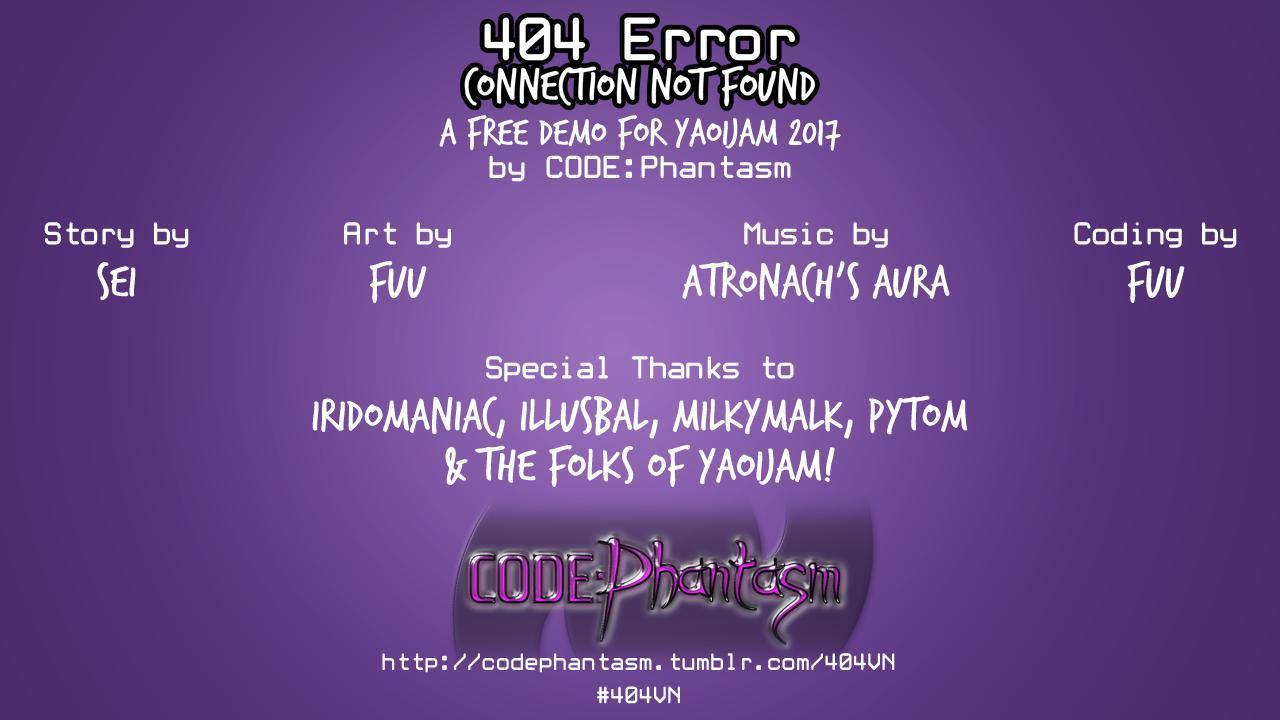 404 Error: Connection Not Found - Yaoi Jam Demo (itch) 404 Error: Connection Not Found - Yaoi Jam Demo (itch)