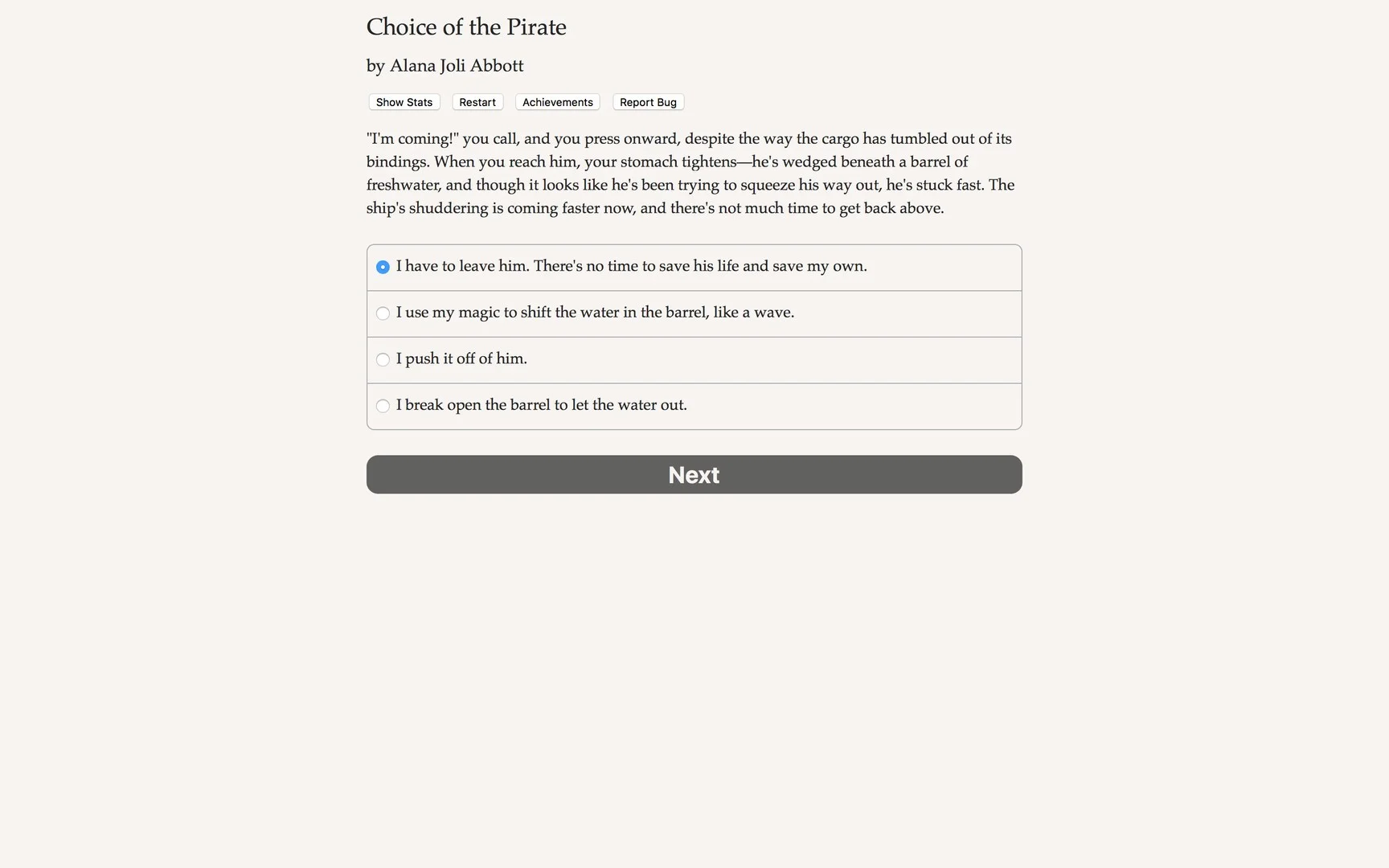 Choice of the Pirate Choice of the Pirate