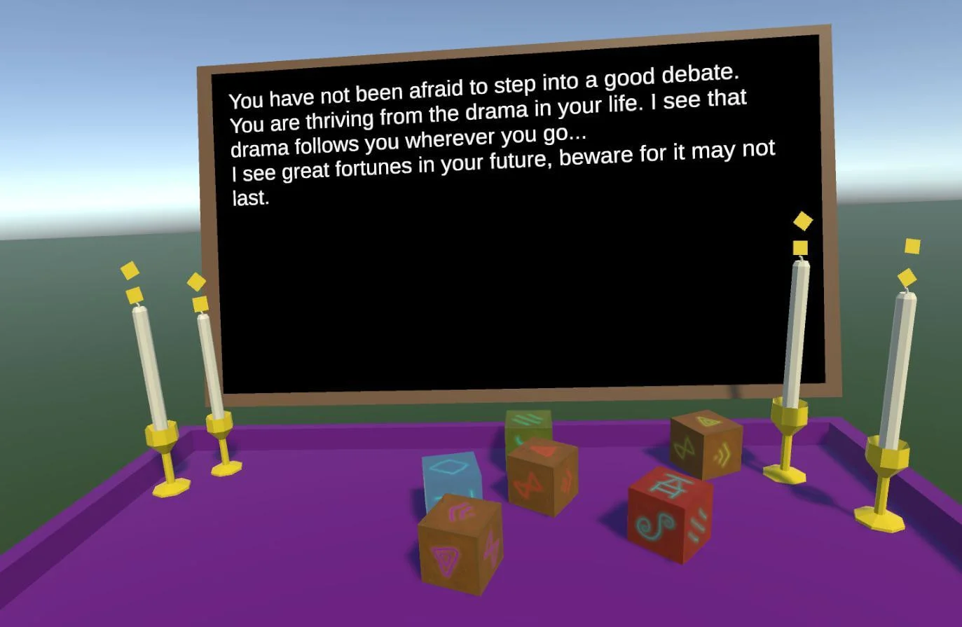 Рецензии Spooky Fortune Telling Dice VR (itch)