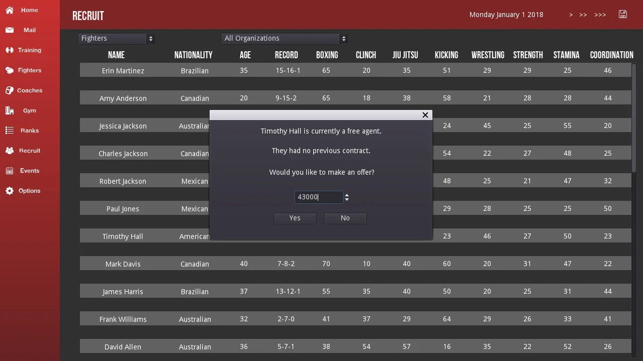 MMA Simulator