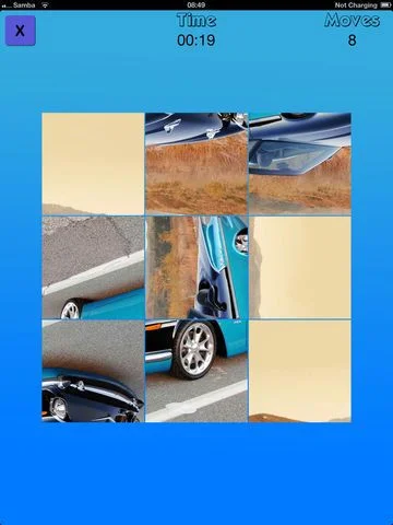 Car Scramblers - a tile puzzle with pictures of automobiles