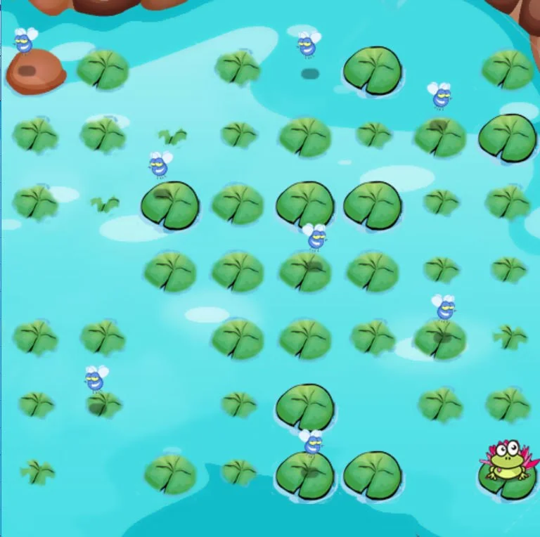 One Frog, few Flies and a lot of Water Lilies (itch)