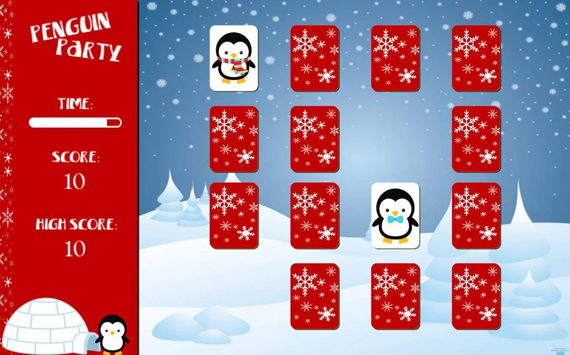Penguin Party Memory Game (itch)