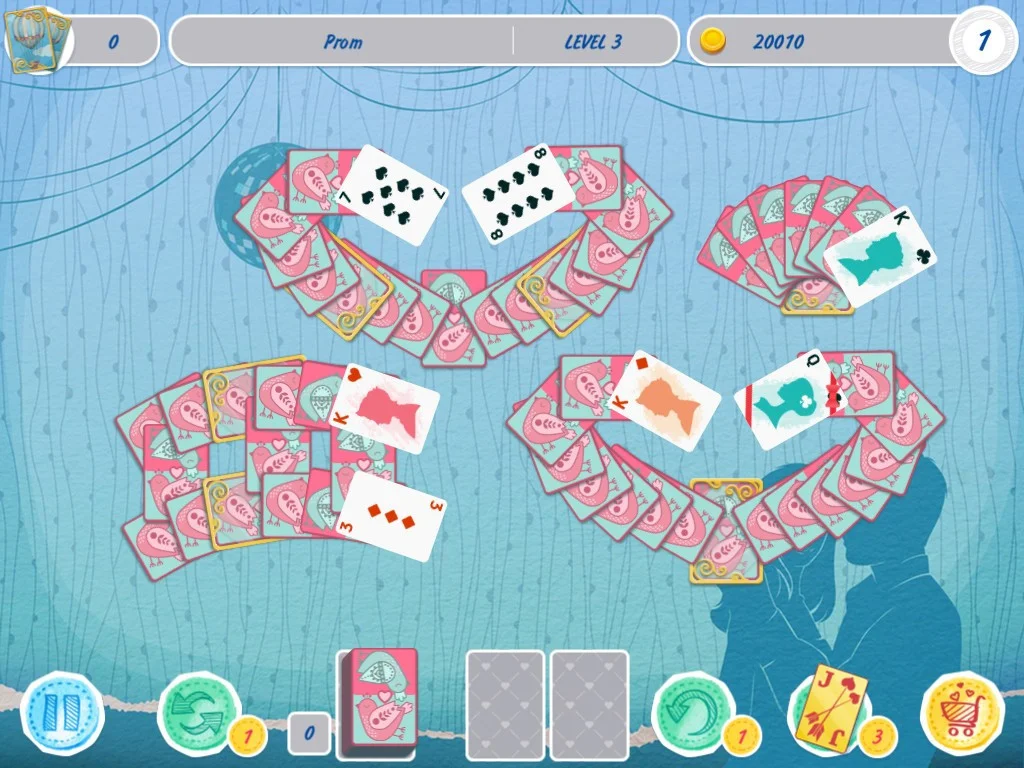 Solitaire Match 2 Cards. Valentine's Day