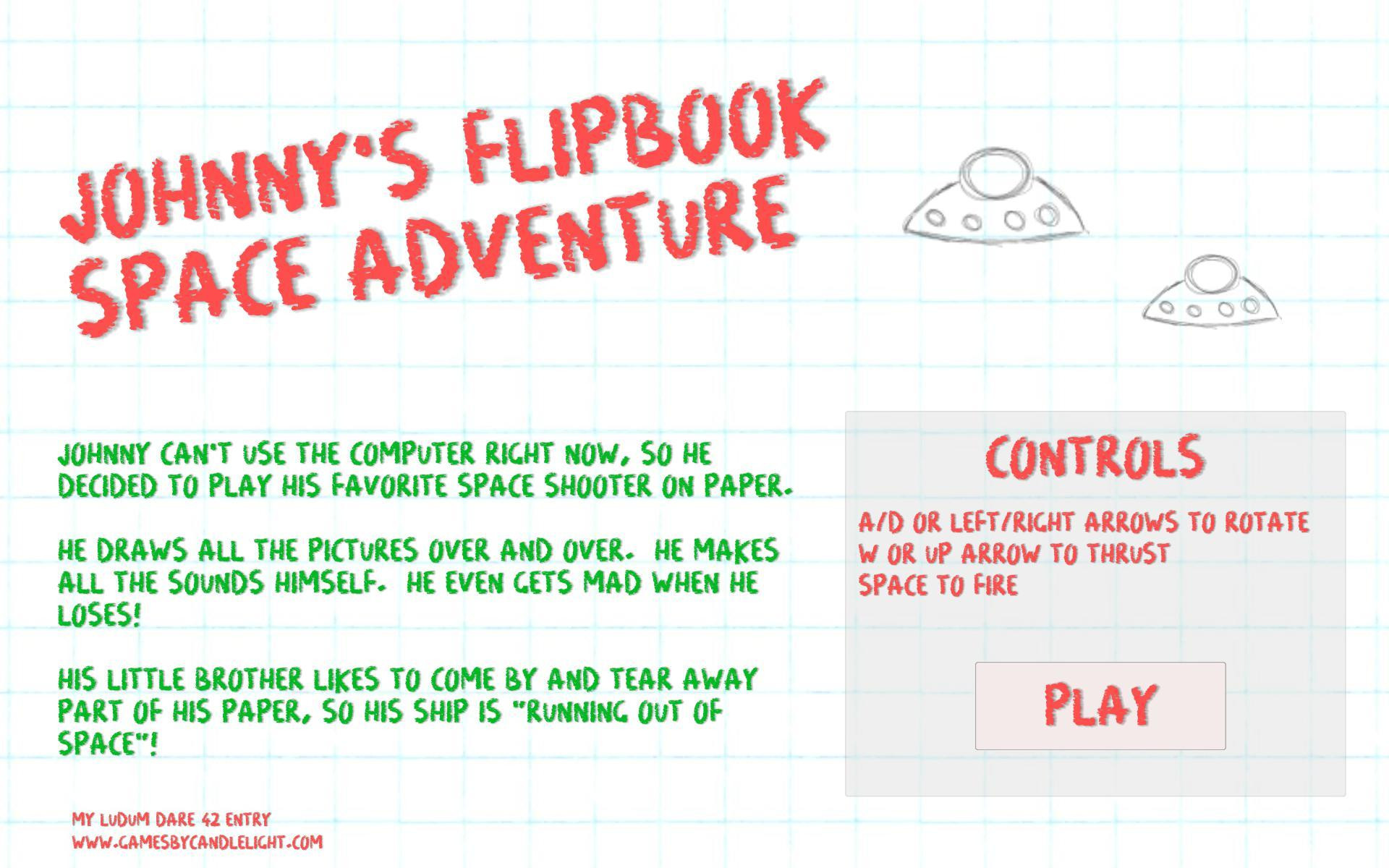 LD42 WebGL - Johnny's Flipbook Space Adventure (itch)
