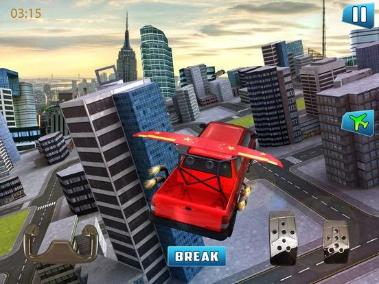 Futuristic flying Limo car games