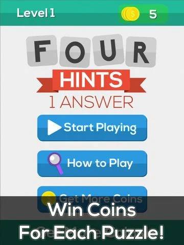 4 Hints 1 Answer - Kids Word Puzzle 4 Hints 1 Answer - Kids Word Puzzle