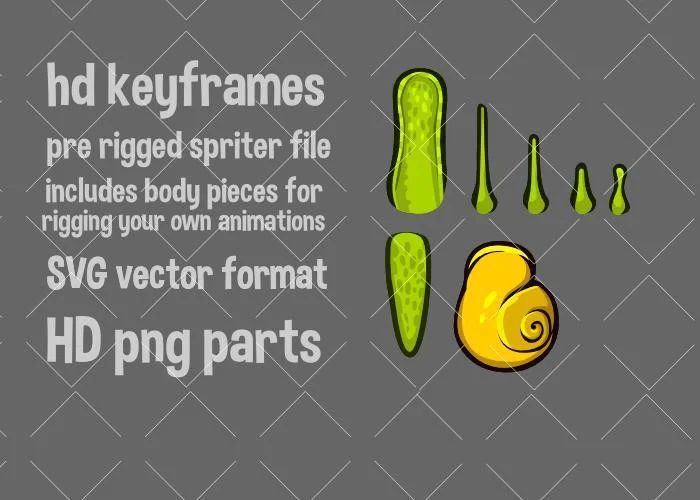 Animated top down snail game asset (itch)