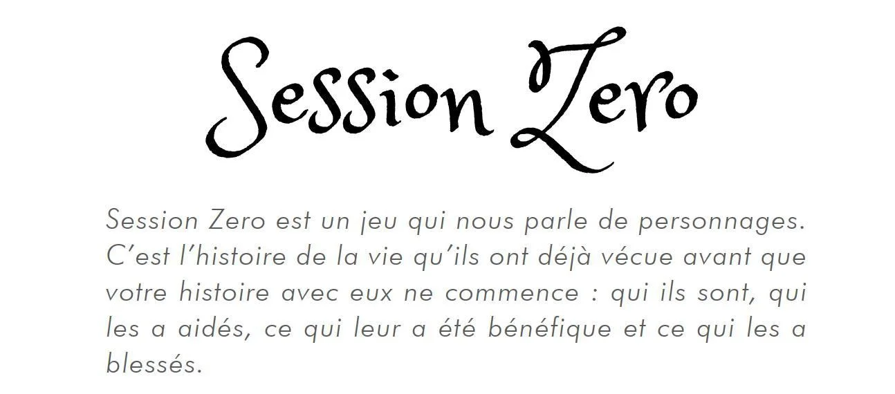 Session Zero - Version Française (itch) Session Zero - Version Française (itch)