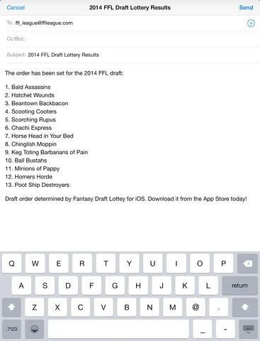 Fantasy Draft Lottery