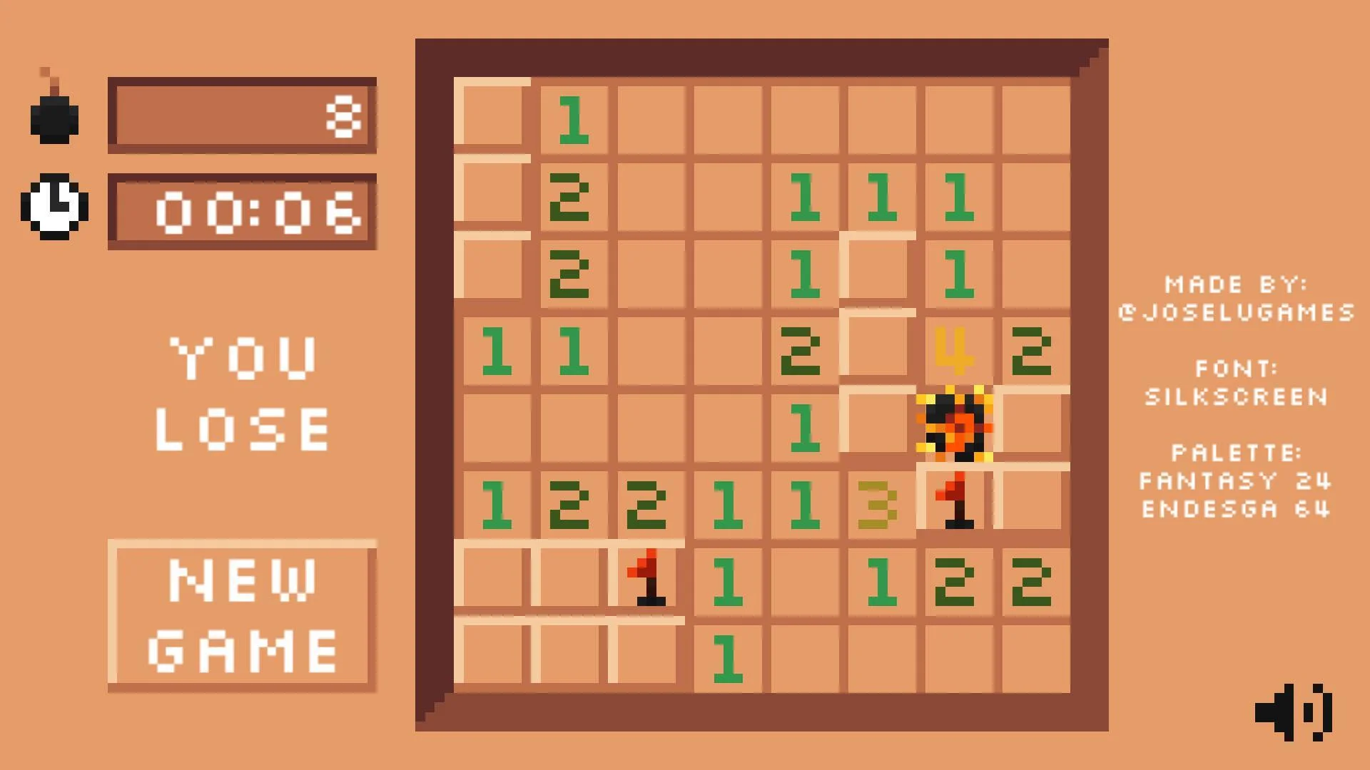 Pixel Minesweeper (JoseluGames) (itch)