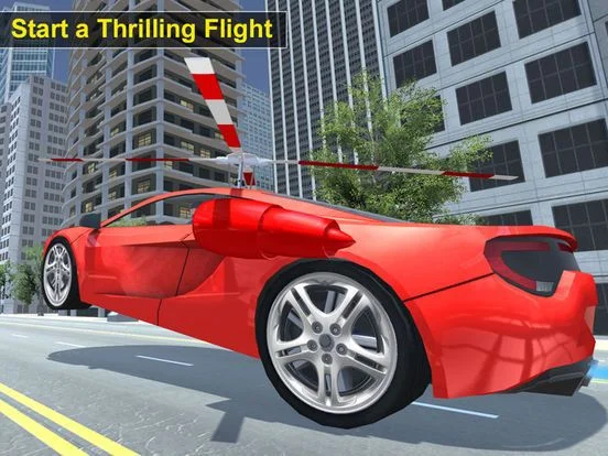 Flying Helicopter Car: Futuristic Autopilot Flight Flying Helicopter Car: Futuristic Autopilot Flight
