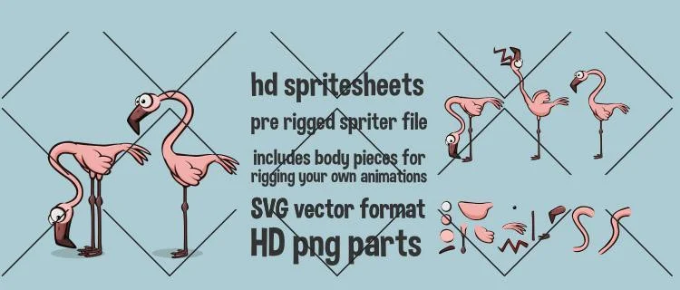 Animated flamingo (itch)
