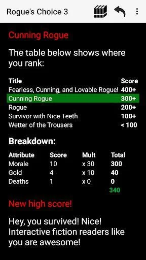 Rogue's Choice (Choices Game)