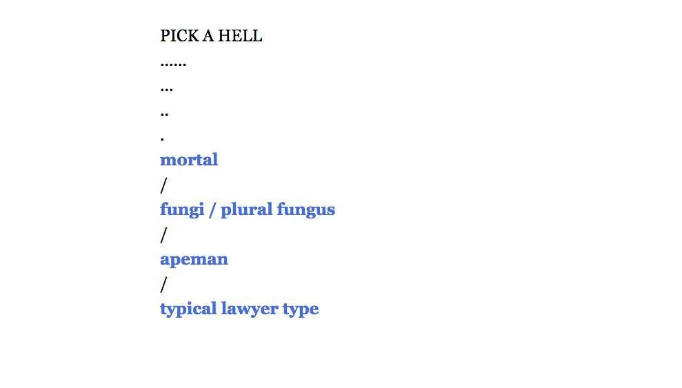 Pick a hell (itch)