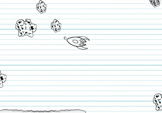 The Paper Arcade: Asteroids [Ink] (itch)