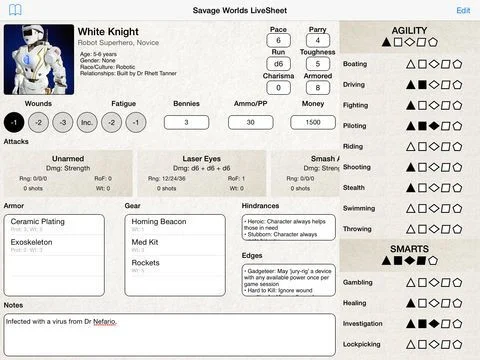 Savage Worlds LiveSheet Savage Worlds LiveSheet
