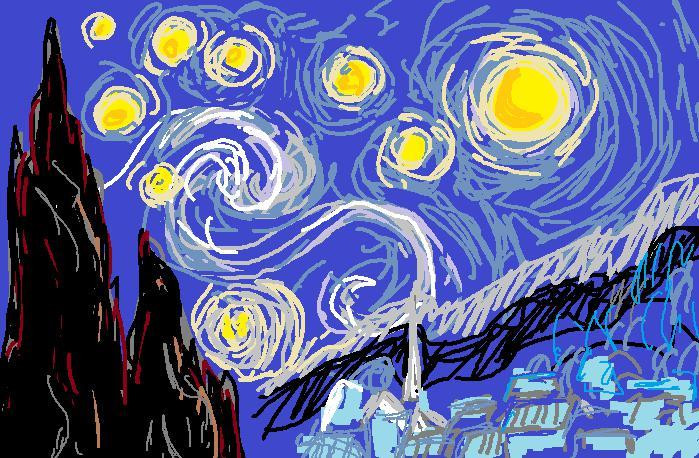 starry night/space flight (itch)