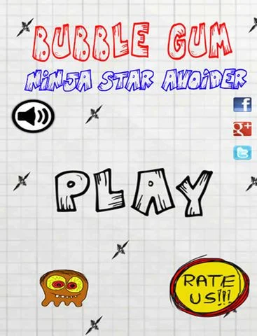 Bubble gum: Ninja star avoider Bubble gum: Ninja star avoider