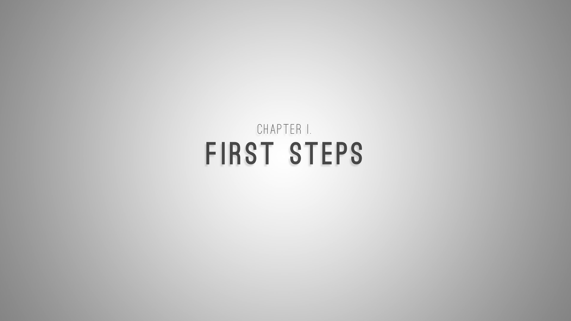 Chapter I - First steps