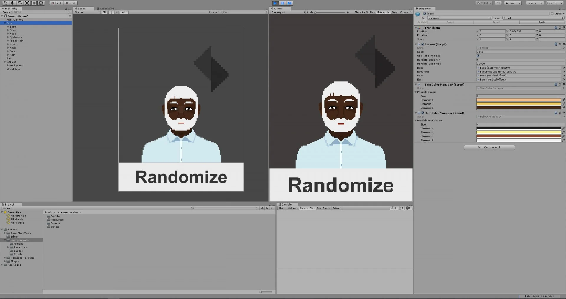 Pixel art Face Generator (itch)