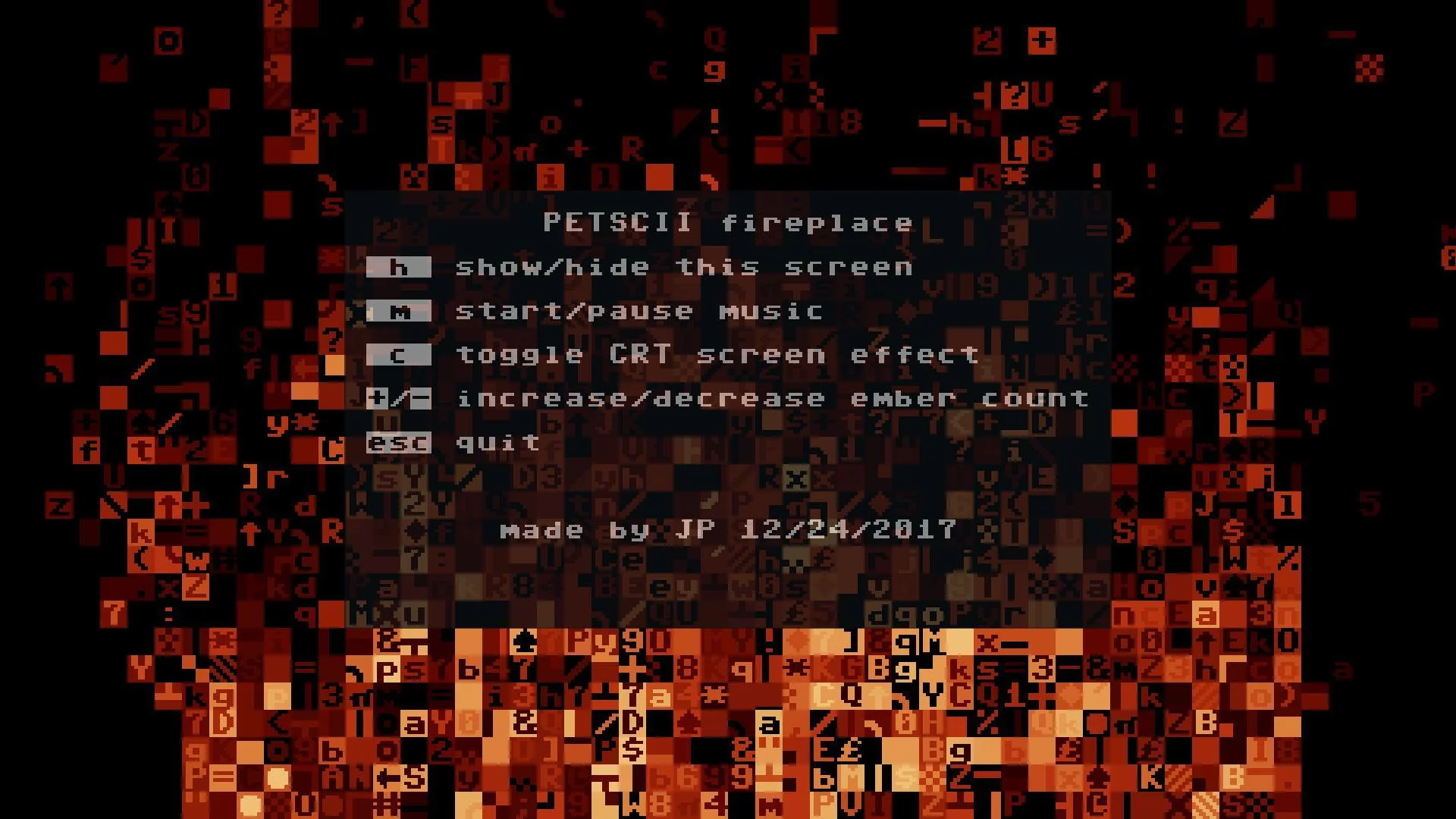 PETSCII Fireplace (itch)