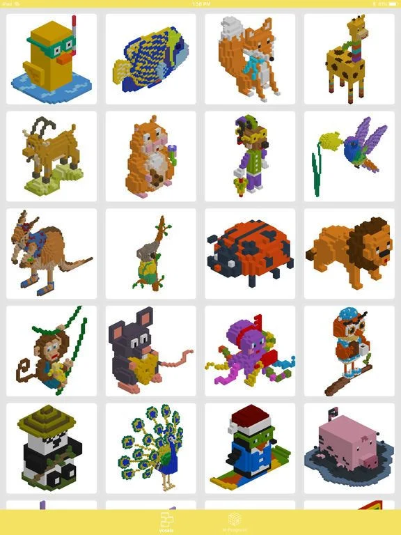 Color 3d Animals by Number