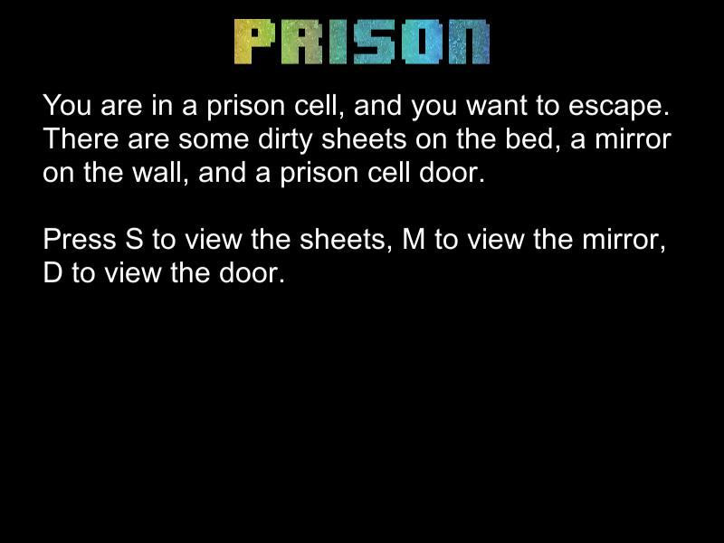 Prison Text Adventure (itch)