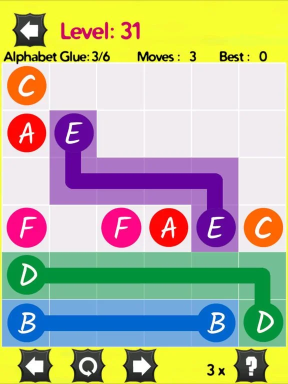 Alphabet Glue - Link similar alphabets on the board Alphabet Glue - Link similar alphabets on the board
