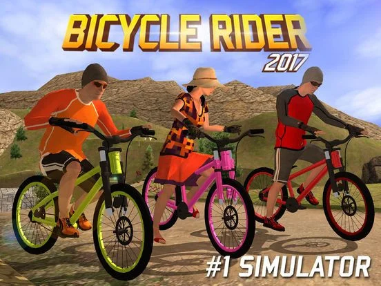 Offroad bicycle rider - uphill mountain BMX rider Offroad bicycle rider - uphill mountain BMX rider