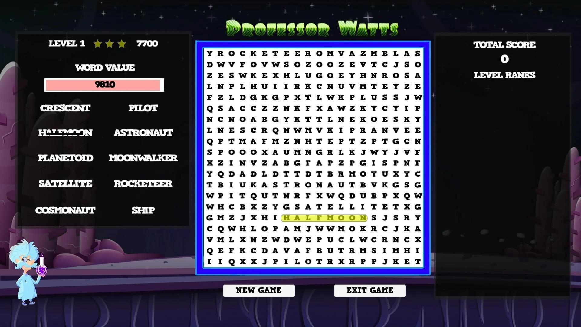Professor Watts Word Search: Space Voyage Professor Watts Word Search: Space Voyage