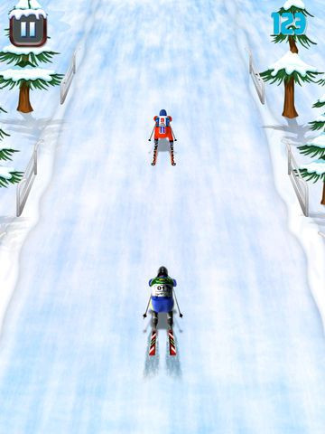 Ski Race Time - Surfer Snow Skiing on Safari Slopes