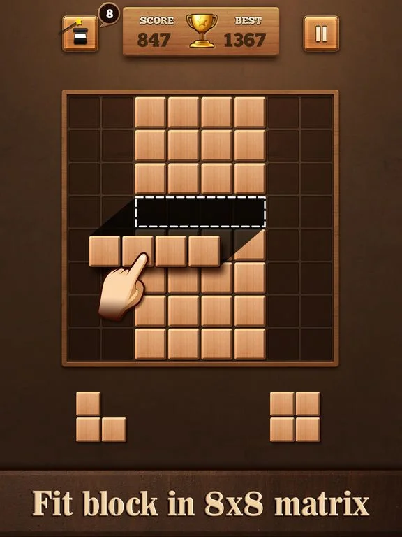 Fill Wooden Block Puzzle 8x8 Fill Wooden Block Puzzle 8x8