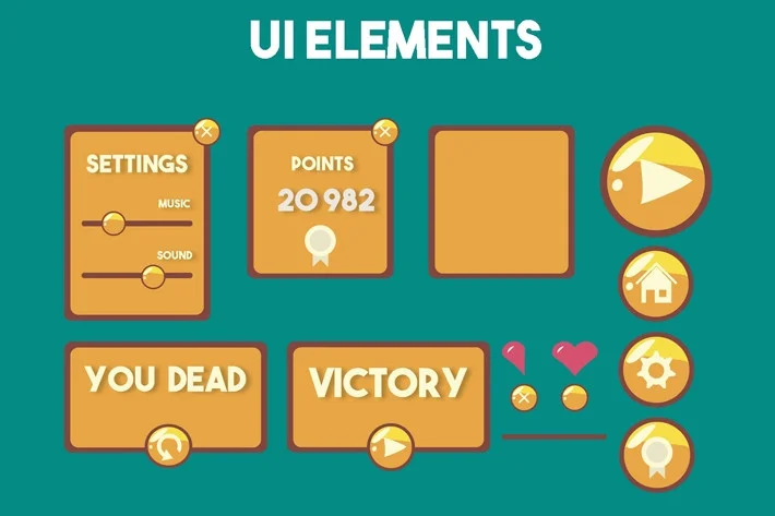 Runner Assets - BackGround, Character elements (itch)