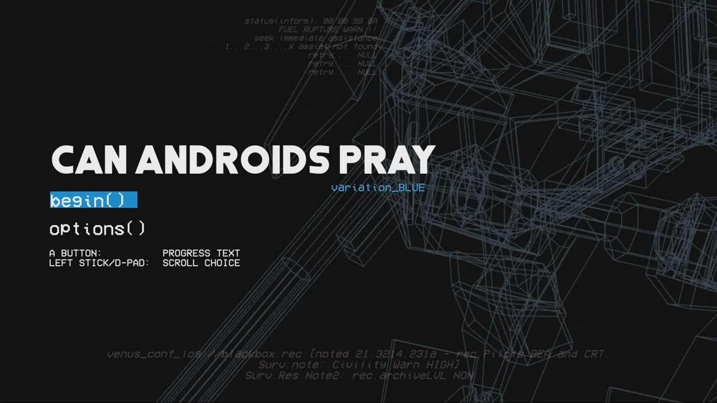 CAN ANDROIDS PRAY: BLUE CAN ANDROIDS PRAY: BLUE
