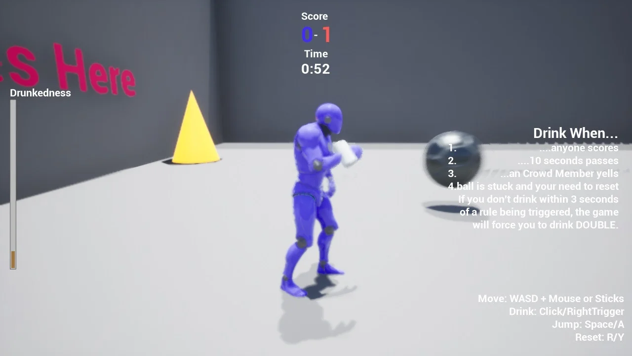LDJam: Participating in a Drinking Game While Playing Soccer (itch)