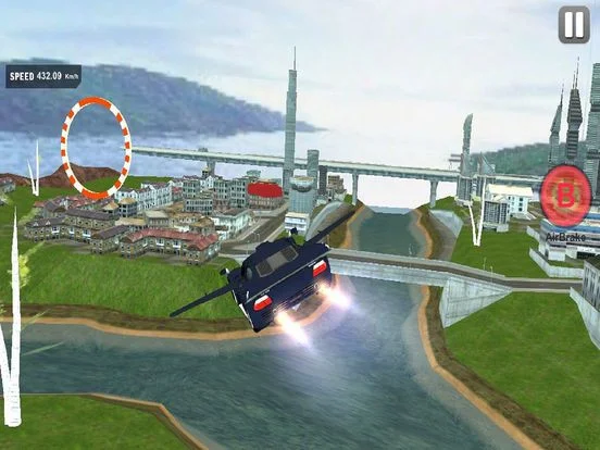 Fly Futuristic Car In Air