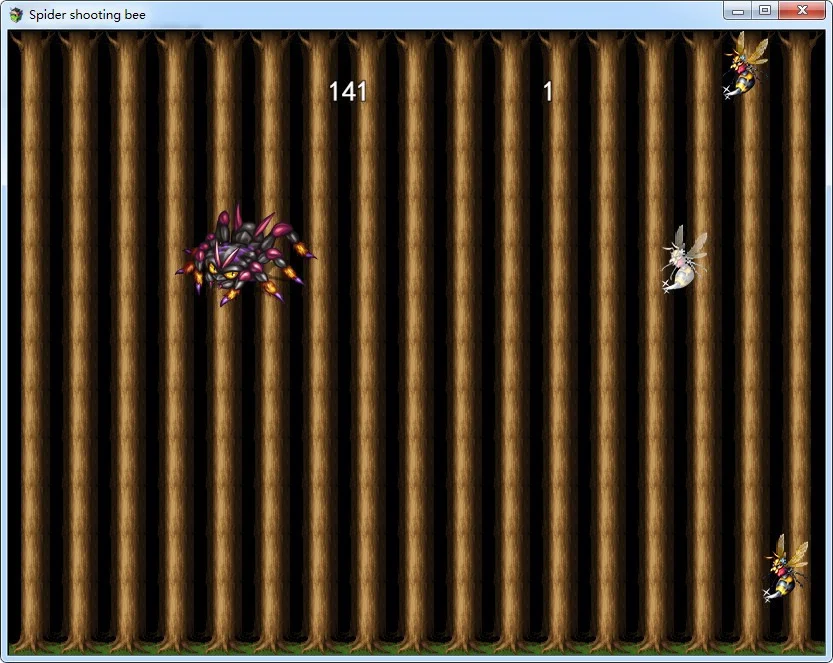 Spider shooting bee