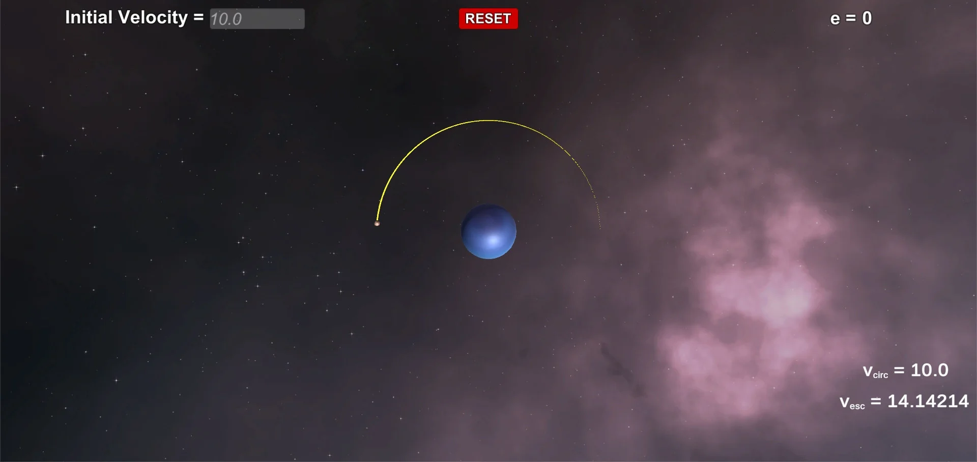 Two-Body Orbital Motion Demo (itch)