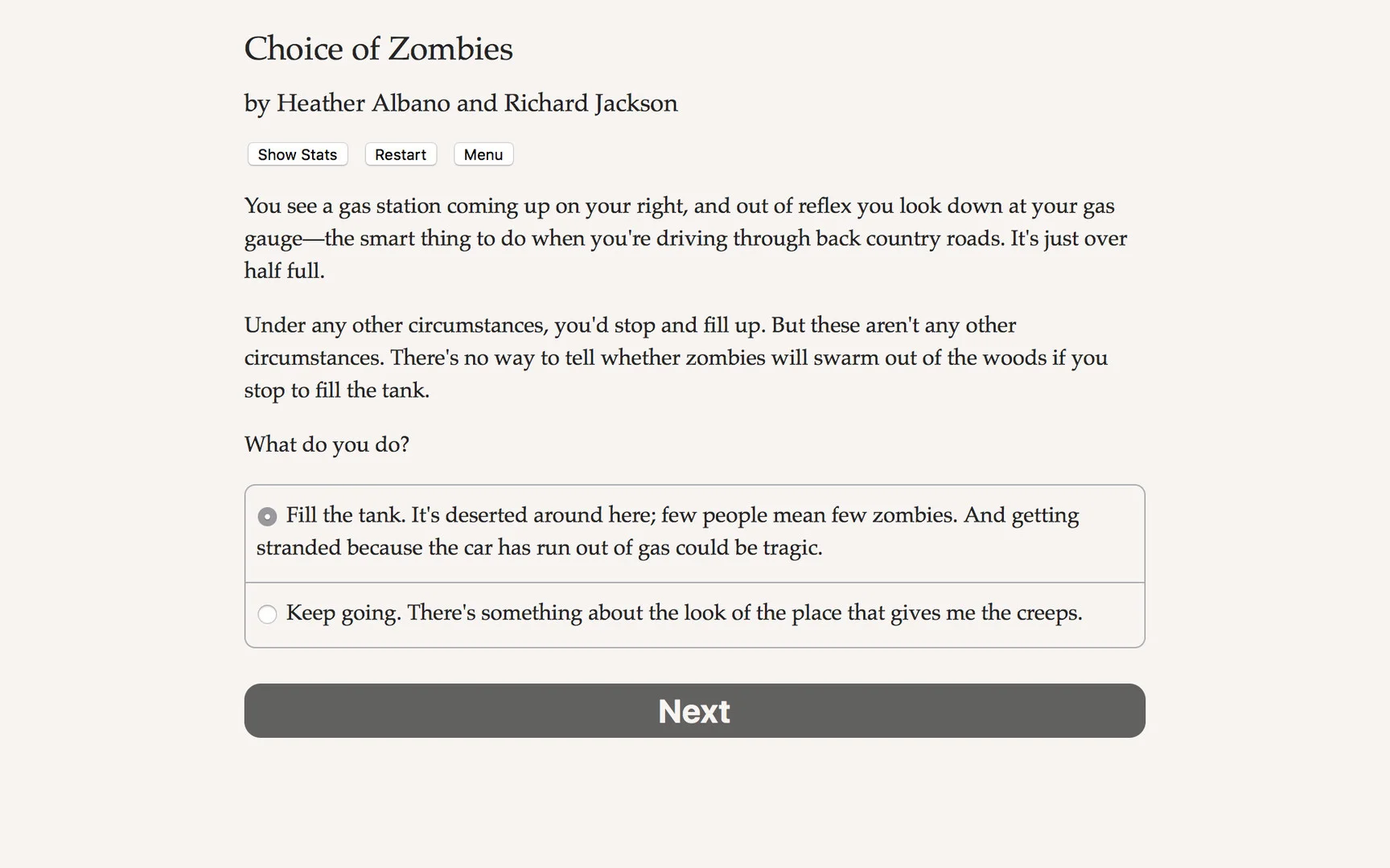 Choice of Zombies Choice of Zombies
