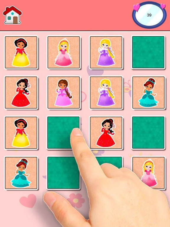 Princesses Find the Pairs Learning Game for 3 – 5 Princesses Find the Pairs Learning Game for 3 – 5
