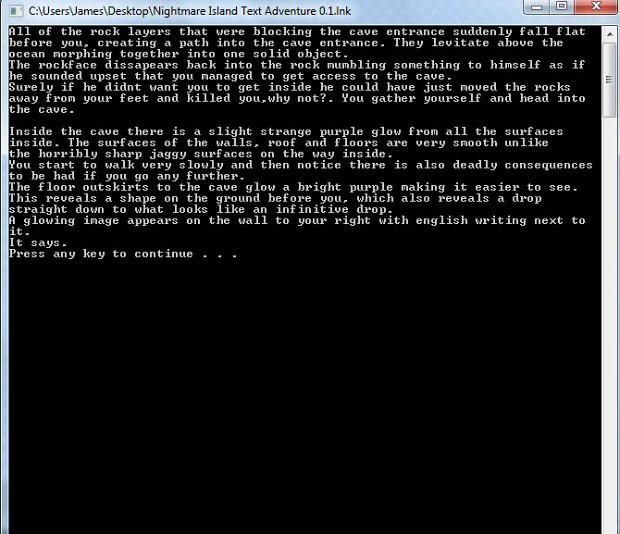 Nightmare Island Text Adventure (itch)