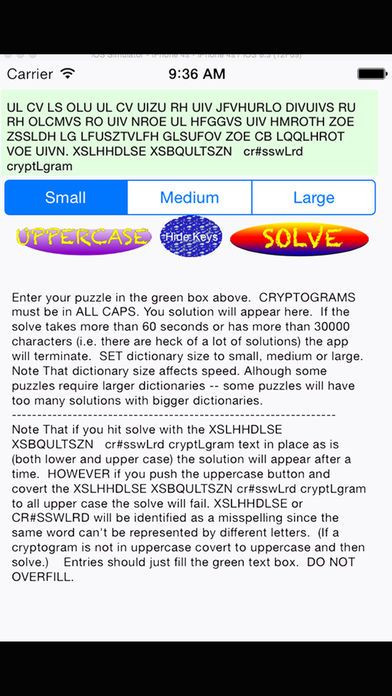 Crossword Cryptogram Solver iPhone