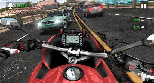 Moto Rider In Traffic