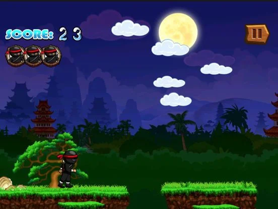 Baby Ninja Runs Behind Temple Baby Ninja Runs Behind Temple