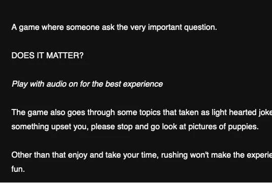 Does It Matter (itch) Does It Matter (itch)