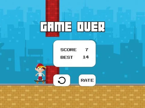 Jack The Jumpy Skateboard Kid - Red cap boy escape game with 8-bit graphics
